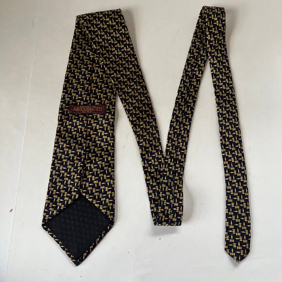 MUSEUM ARTIFACTS 100% Silk Novelty Tie Blue 58" Judge Yellow Gavel Legal - Picture 5 of 10